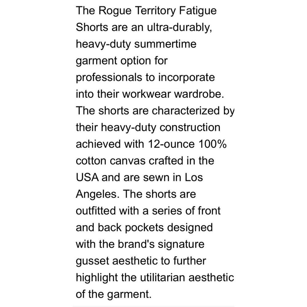 RGT Rogue Territory Fatigue Shorts 30 Cotton Denim Heritage Japan Blue - Picture 11 of 14